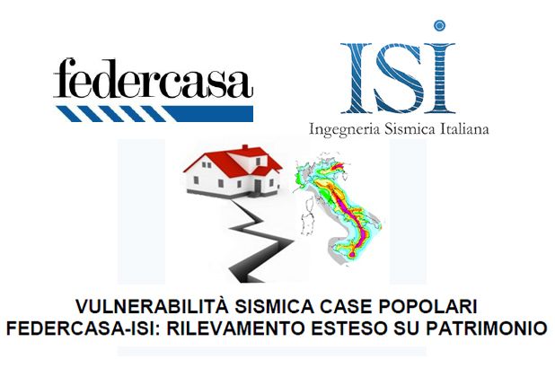 COMUNICATO STAMPA -  Vulnerabilità Sismica case popolari Federcasa-ISI: Rilevamento esteso su patrimonio