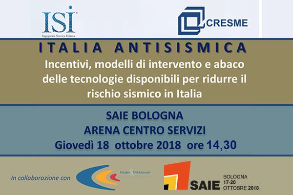 Convegno ISI-CRESME ‘ITALIA ANTISISMICA' al SAIE 2018